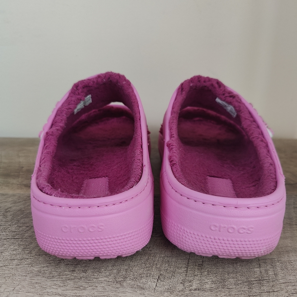 CROCS Bold Pink Plush Sandals - Picture 6 of 10